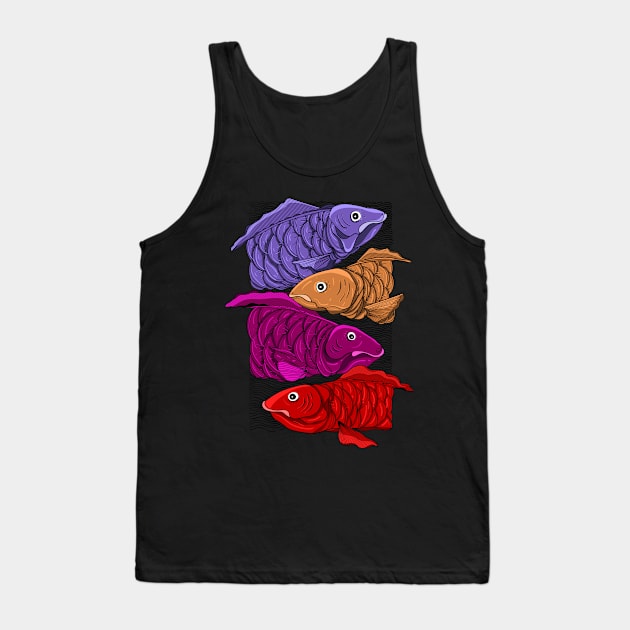 illustration of fish Tank Top by Bequeen